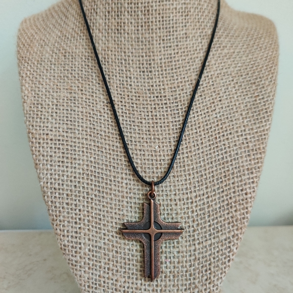 Vintage Modernist Copper Cross SALE 2/$29 - Picture 3 of 11